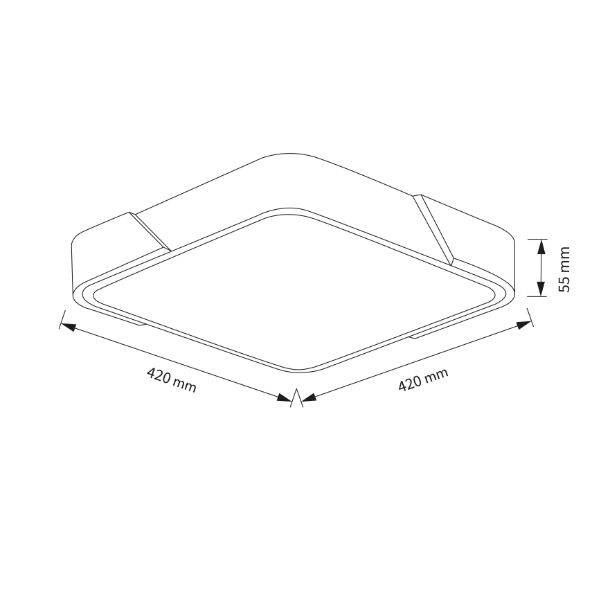 Brilagi - PILANA himmennettävä LED-kattovalaisin LED/48W/230V 3000-6500K tammi/musta 42x42 cm + kaukosäädin