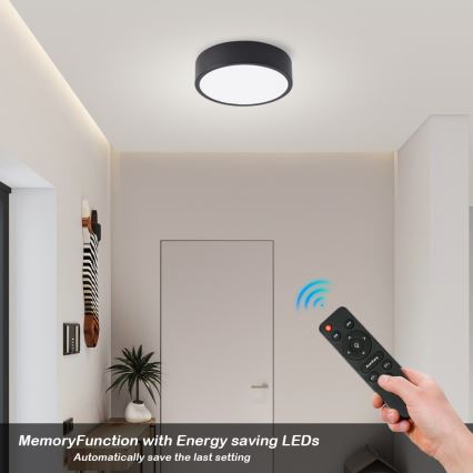 Brilagi - LED himmennettävä kattovalaisin POOL LED/18W/230V 3000–6000K 20 cm musta + kaukosäädin