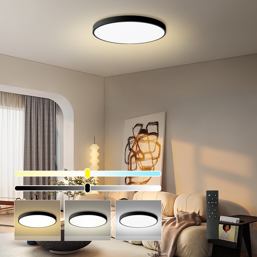 Brilagi - POOL SMART LED himennettävä kattovalaisin LED/180W/230V 3000-6000K halkaisija 120 cm Wi-Fi Tuya musta + kaukosäädin