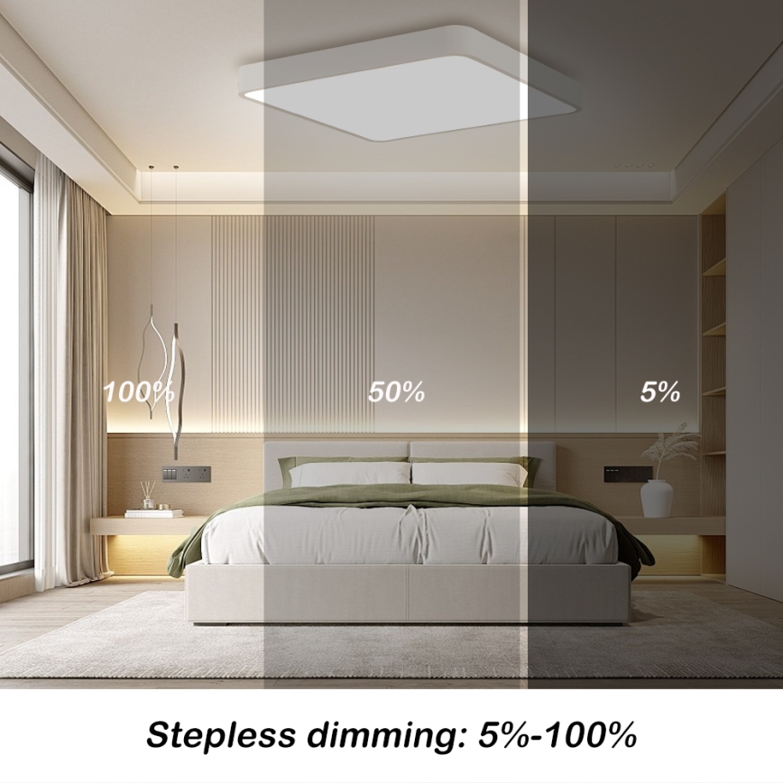 Brilagi - LED himmennettävä kattovalaisin POOL SQUARE LED/36W/230V 3000-6000K 40x40 cm valkoinen + kaukosäädin