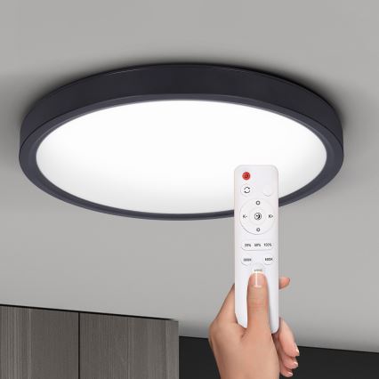 Brilagi - Himmennettävä LED-kattovalaisin ESTELA LED/48W/230V 3000-6500K ø 40 cm musta + kauko-ohjaus
