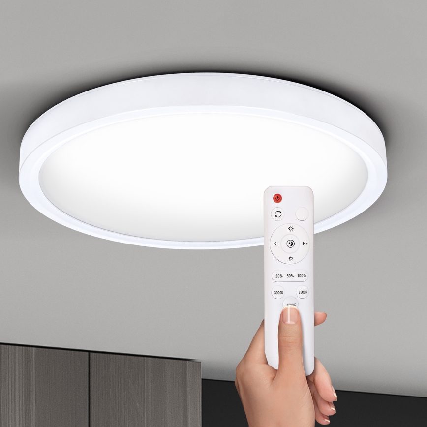 Brilagi - Himmennettävä LED-kattovalaisin ESTELA LED/48W/230V 3000-6500K ø 40 cm valkoinen + kauko-ohjaus