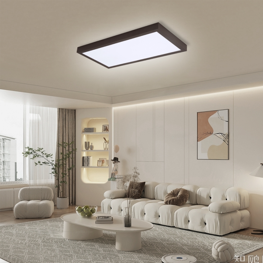 Brilagi - Himmennettävä kylpyhuoneen LED-kattovalaisin FRAME SMART LED/30W/230V 30x60 cm 3000-6000K  IP44 musta  + kauko-ohjaus