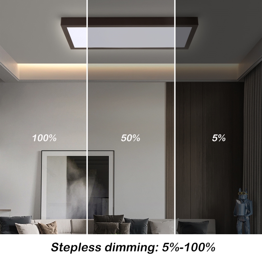 Brilagi - Himmennettävä kylpyhuoneen LED-kattovalaisin FRAME SMART LED/30W/230V 30x60 cm 3000-6000K  IP44 musta  + kauko-ohjaus