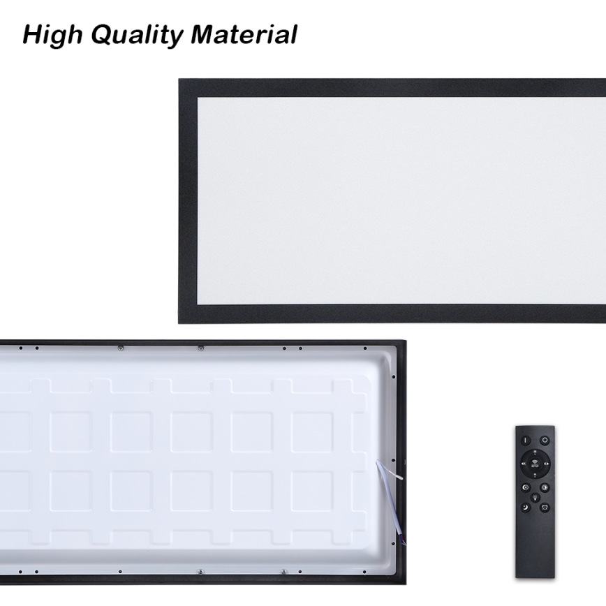 Brilagi - Himmennettävä kylpyhuoneen LED-kattovalaisin FRAME SMART LED/30W/230V 30x60 cm 3000-6000K  IP44 musta  + kauko-ohjaus