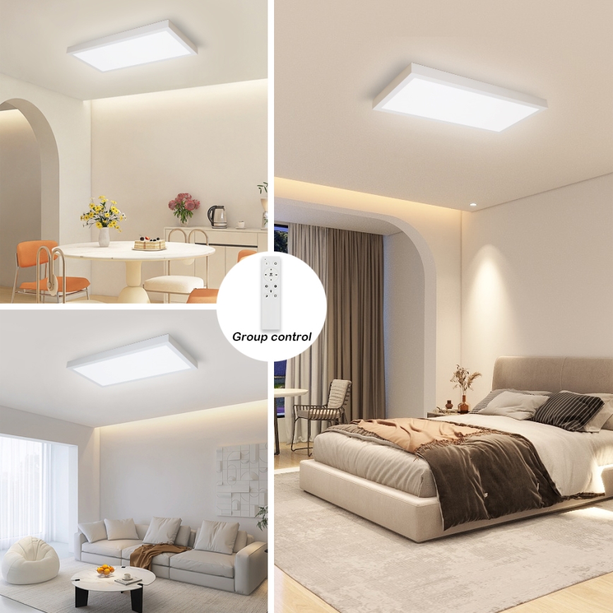 Brilagi - Himmennettävä kylpyhuoneen LED-kattovalaisin FRAME SMART LED/30W/230V 30x60 cm 3000-6000K IP44 valkoinen + kauko-ohjaus