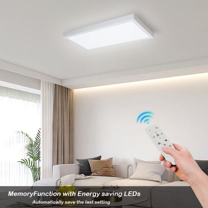 Brilagi - Himmennettävä kylpyhuoneen LED-kattovalaisin FRAME SMART LED/30W/230V 30x60 cm 3000-6000K IP44 valkoinen + kauko-ohjaus