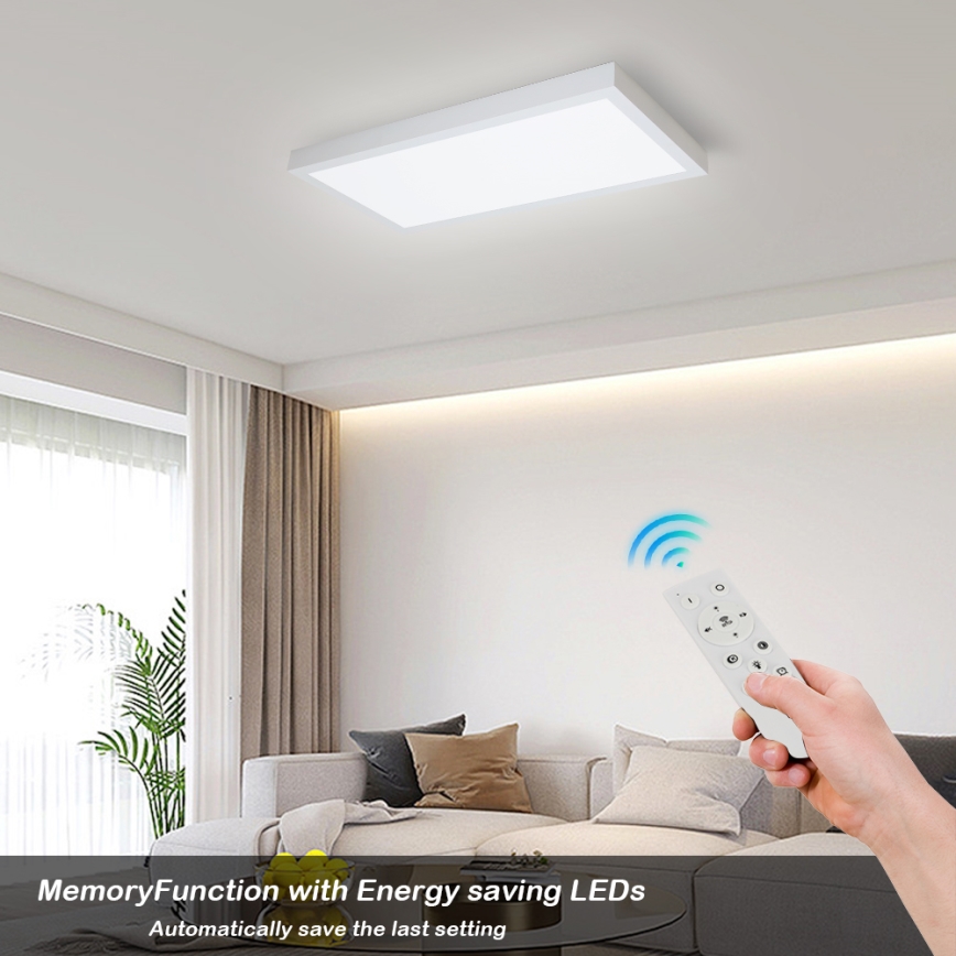 Brilagi - Himmennettävä kylpyhuoneen LED-kattovalaisin FRAME SMART LED/30W/230V 30x60 cm 3000-6000K IP44 valkoinen + kauko-ohjaus
