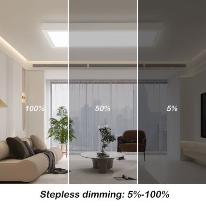 Brilagi - Himmennettävä kylpyhuoneen LED-kattovalaisin FRAME SMART LED/30W/230V 30x60 cm 3000-6000K IP44 valkoinen + kauko-ohjaus