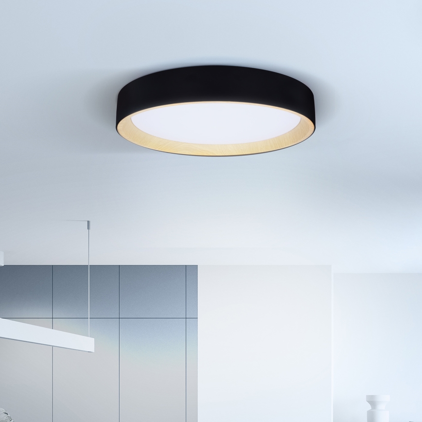 Brilagi - Himmennettävä LED-kattovalaisin LARIOS LED/48W/230V 3000-6500K ø 39 cm musta + kauko-ohjaus