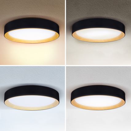 Brilagi - Himmennettävä LED-kattovalaisin LARIOS LED/60W/230V 3000-6500K ø 49 cm musta + kauko-ohjaus