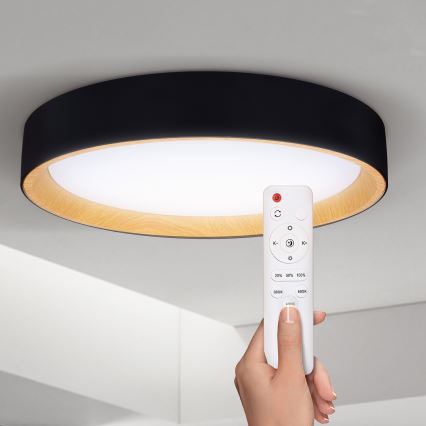 Brilagi - Himmennettävä LED-kattovalaisin LARIOS LED/60W/230V 3000-6500K ø 49 cm musta + kauko-ohjaus