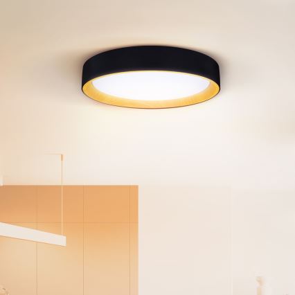 Brilagi - Himmennettävä LED-kattovalaisin LARIOS LED/60W/230V 3000-6500K ø 49 cm musta + kauko-ohjaus