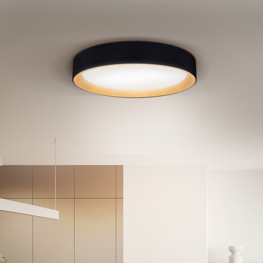 Brilagi - Himmennettävä LED-kattovalaisin LARIOS LED/60W/230V 3000-6500K ø 49 cm musta + kauko-ohjaus