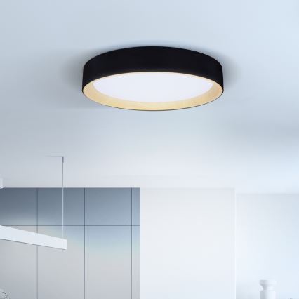 Brilagi - Himmennettävä LED-kattovalaisin LARIOS LED/60W/230V 3000-6500K ø 49 cm musta + kauko-ohjaus