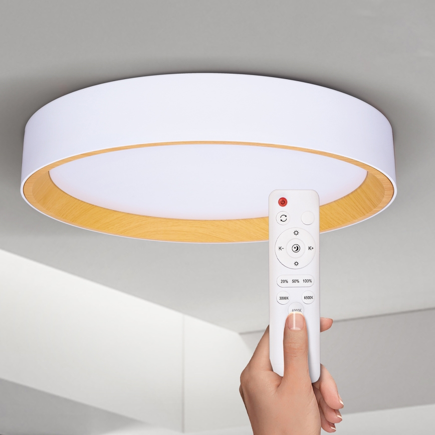 Brilagi - Himmennettävä LED-kattovalaisin LARIOS LED/60W/230V 3000-6500K ø 49 cm valkoinen + kauko-ohjaus