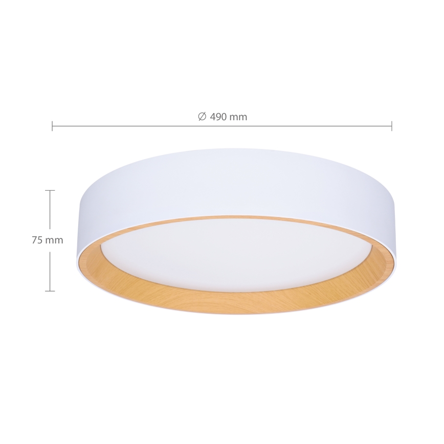 Brilagi - Himmennettävä LED-kattovalaisin LARIOS LED/60W/230V 3000-6500K ø 49 cm valkoinen + kauko-ohjaus