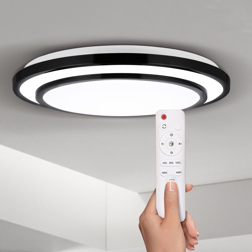 Brilagi - Himmennettävä LED-kattovalaisin LUCIANO LED/48W/230V 3000-6500K ø 39 cm musta + kauko-ohjaus