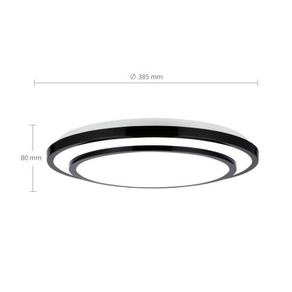 Brilagi - Himmennettävä LED-kattovalaisin LUCIANO LED/48W/230V 3000-6500K ø 39 cm musta + kauko-ohjaus