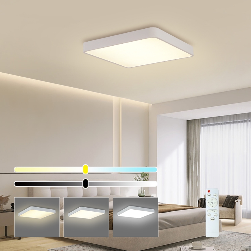 Brilagi - Himmennettävä LED-kattovalaisin POOL LED/48W/230V 3000-6000K 50x50 cm valkoinen + kauko-ohjaus