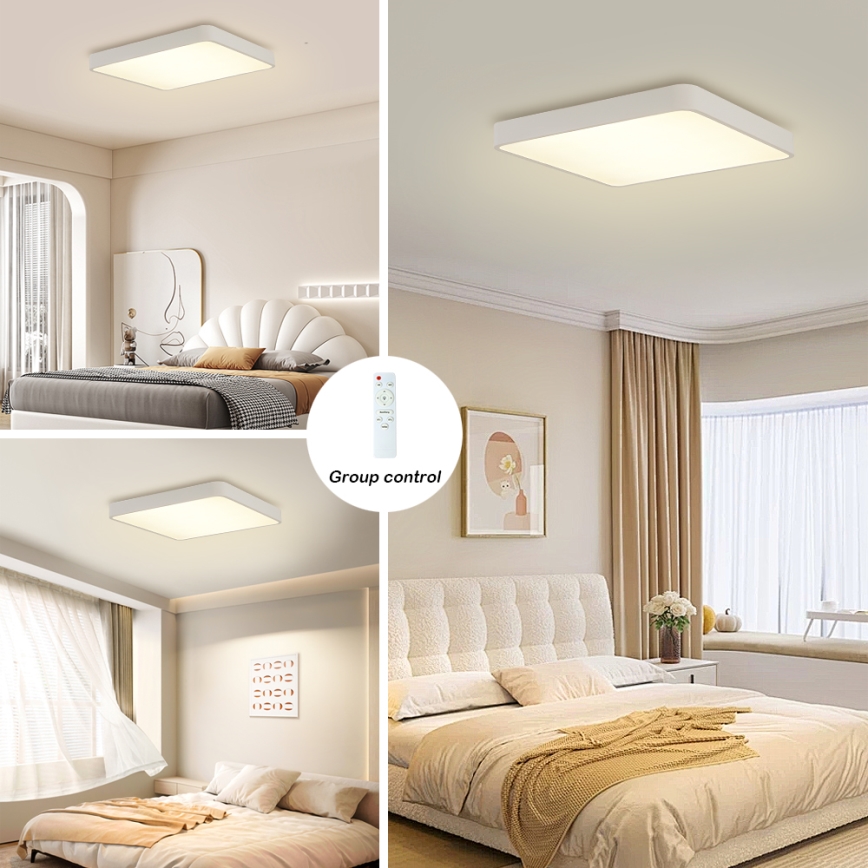 Brilagi - Himmennettävä LED-kattovalaisin POOL LED/48W/230V 3000-6000K 50x50 cm valkoinen + kauko-ohjaus