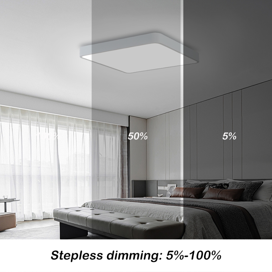 Brilagi - Himmennettävä LED-kattovalaisin POOL LED/48W/230V 3000-6000K 50x50 cm valkoinen + kauko-ohjaus