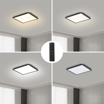 Brilagi - Himmennettävä LED-kattovalaisin SLIMFRAME LED/25W/230V 30x30 cm 3000-6000K musta + kauko-ohjaus