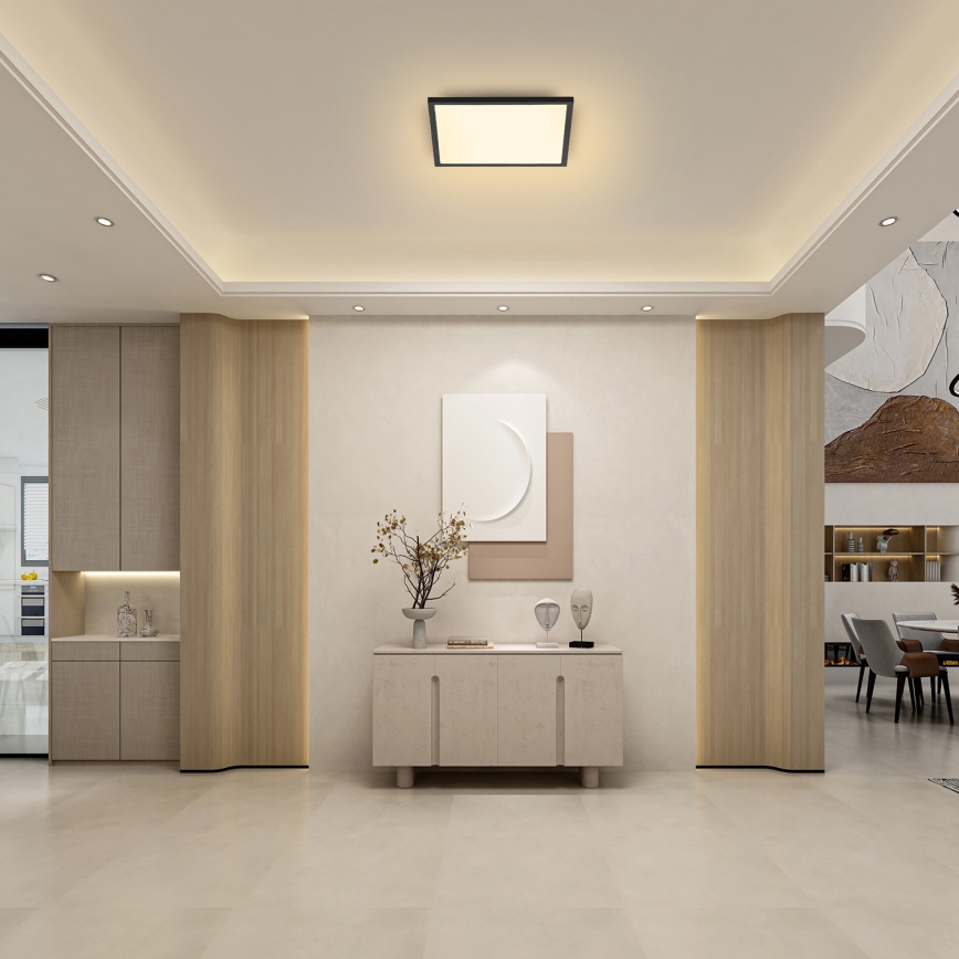 Brilagi - Himmennettävä LED-kattovalaisin SLIMFRAME LED/25W/230V 30x30 cm 3000-6000K musta + kauko-ohjaus
