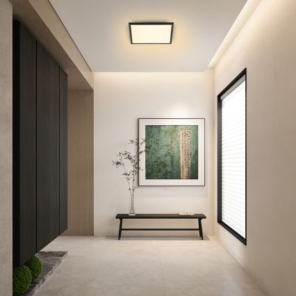 Brilagi - Himmennettävä LED-kattovalaisin SLIMFRAME LED/25W/230V 30x30 cm 3000-6000K musta + kauko-ohjaus