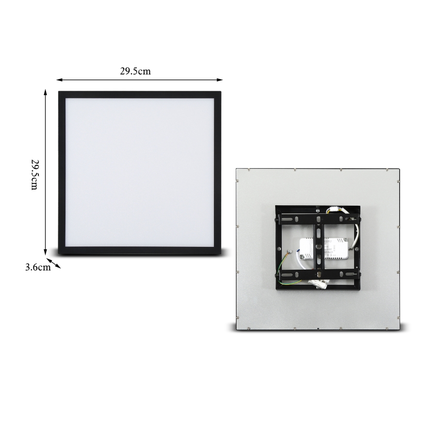 Brilagi - Himmennettävä LED-kattovalaisin SLIMFRAME LED/25W/230V 30x30 cm 3000-6000K musta + kauko-ohjaus