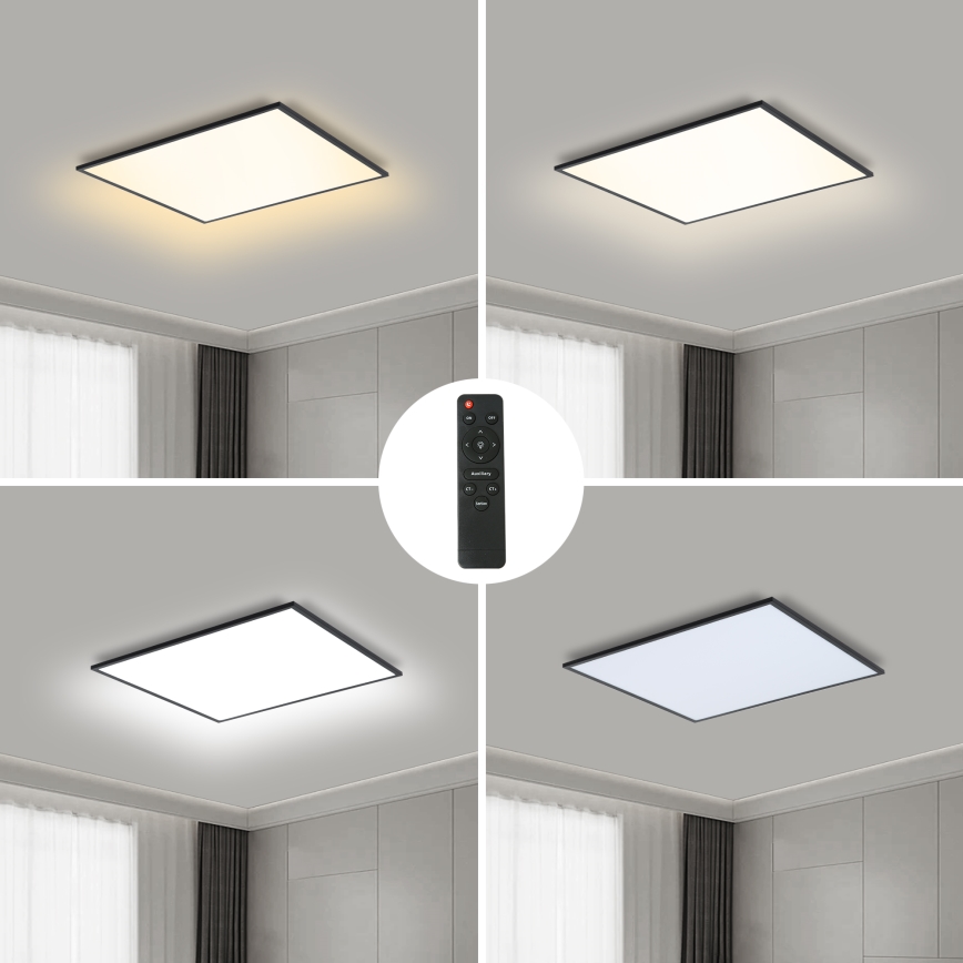 Brilagi - Himmennettävä LED-kattovalaisin SLIMFRAME LED/36W/230V 45x45 cm 3000-6000K musta + kauko-ohjaus