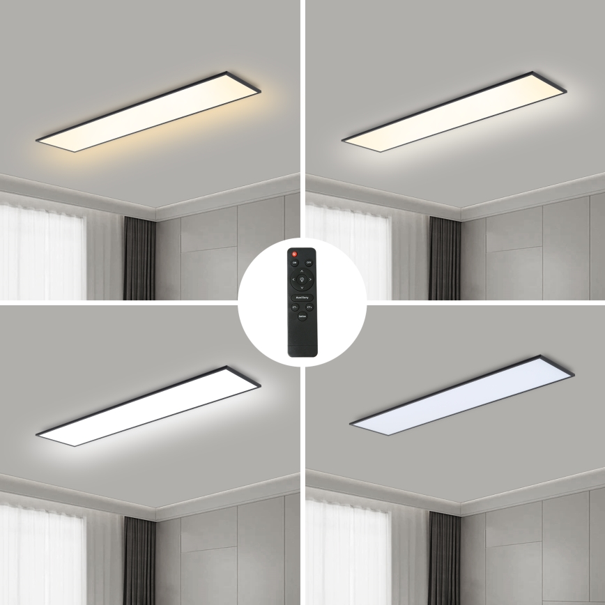 Brilagi - Himmennettävä LED-kattovalaisin SLIMFRAME LED/58W/230V 120x30 cm 3000-6000K musta + kauko-ohjaus