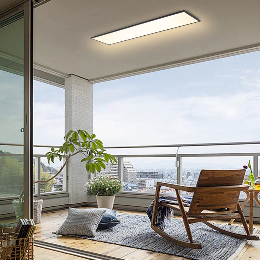 Brilagi - Himmennettävä LED-kattovalaisin SLIMFRAME LED/58W/230V 120x30 cm 3000-6000K musta + kauko-ohjaus