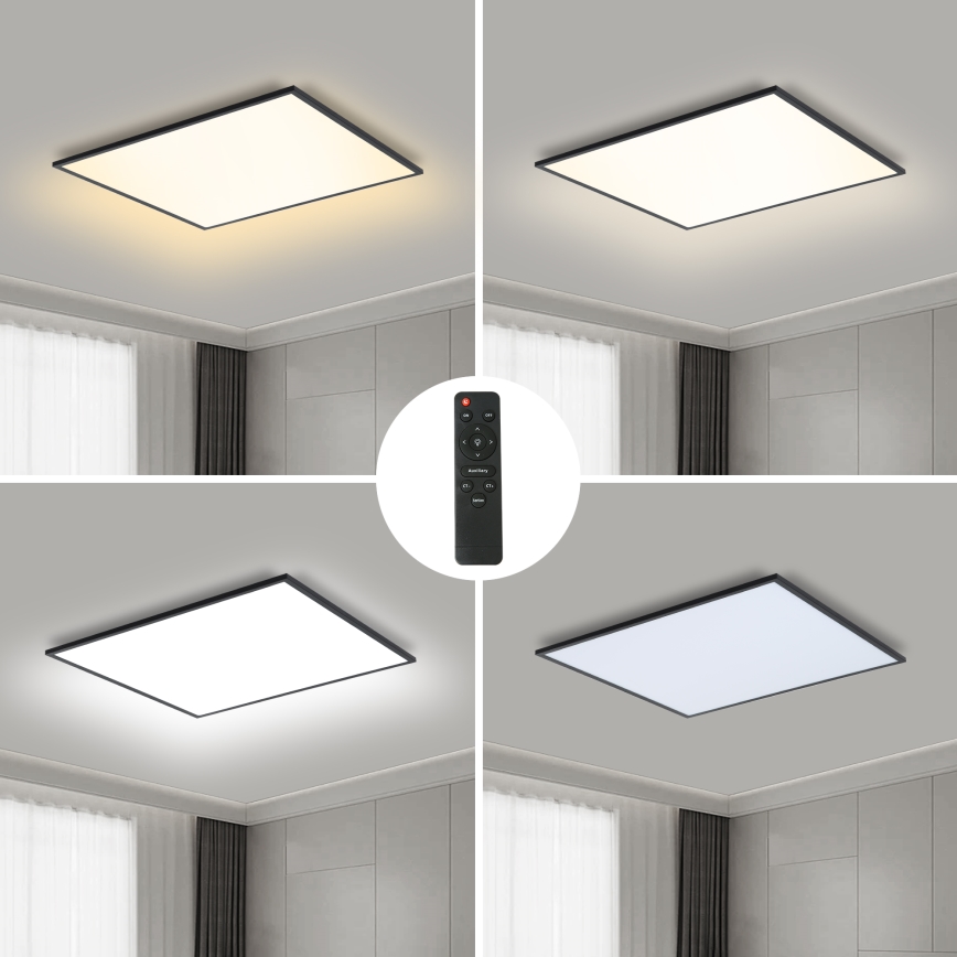 Brilagi - Himmennettävä LED-kattovalaisin SLIMFRAME LED/58W/230V 60x60 cm 3000-6000K musta + kauko-ohjaus