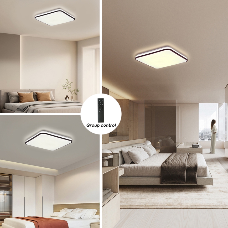 Brilagi - Himmennettävä LED-kattovalaisin SMART LED/28W/230V 3000-6000K 40x40 cm Wi-Fi Tuya + kauko-ohjaus
