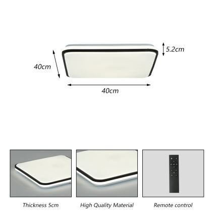 Brilagi - Himmennettävä LED-kattovalaisin SMART LED/28W/230V 3000-6000K 40x40 cm Wi-Fi Tuya + kauko-ohjaus