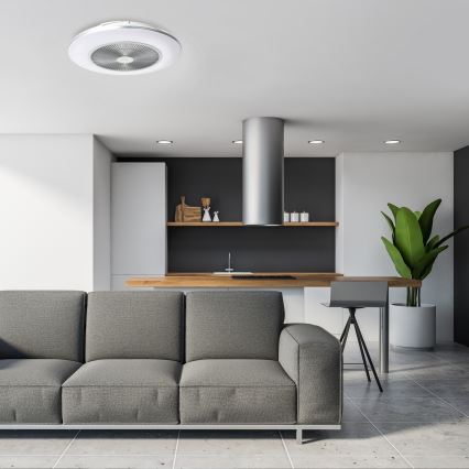 Brilagi - LED Himmennettävä valo tuulettimella AURA LED/38W/230V hopea + kaukosäädin