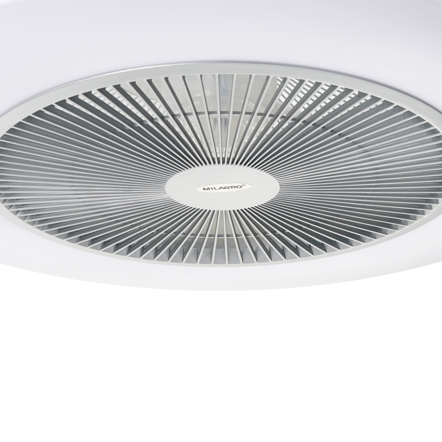 Brilagi - LED Himmennettävä valo tuulettimella AURA LED/38W/230V hopea + kaukosäädin
