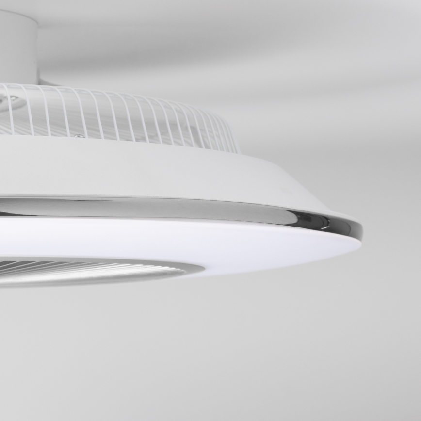 Brilagi - LED Himmennettävä valo tuulettimella AURA LED/38W/230V hopea + kaukosäädin