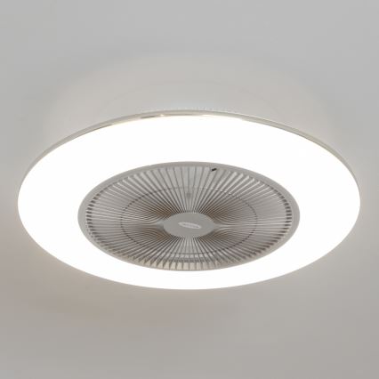 Brilagi - LED Himmennettävä valo tuulettimella AURA LED/38W/230V hopea + kaukosäädin