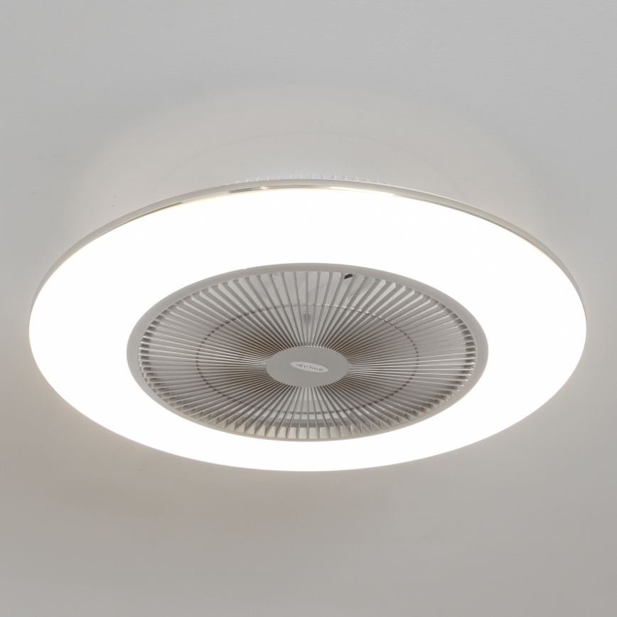 Brilagi - LED Himmennettävä valo tuulettimella AURA LED/38W/230V hopea + kaukosäädin