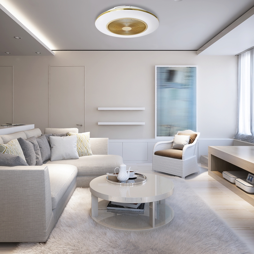 Brilagi - LED Himmennettävä valo tuulettimella AURA LED/38W/230V 3000-6000K kulta + kaukosäädin