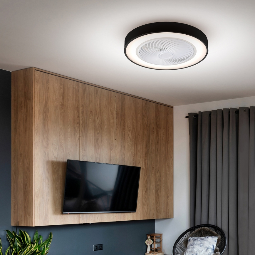 Brilagi - LED Himmennettävä kattovalaisin tuulettimella LED/30W/230V 3000-6500K musta + kauko-ohjaus