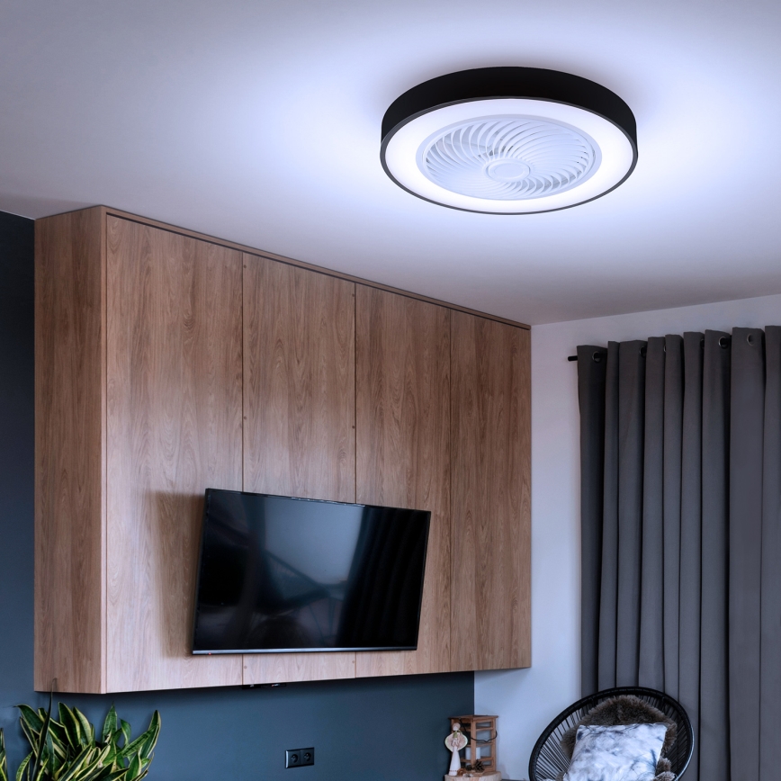 Brilagi - LED Himmennettävä kattovalaisin tuulettimella LED/30W/230V 3000-6500K musta + kauko-ohjaus