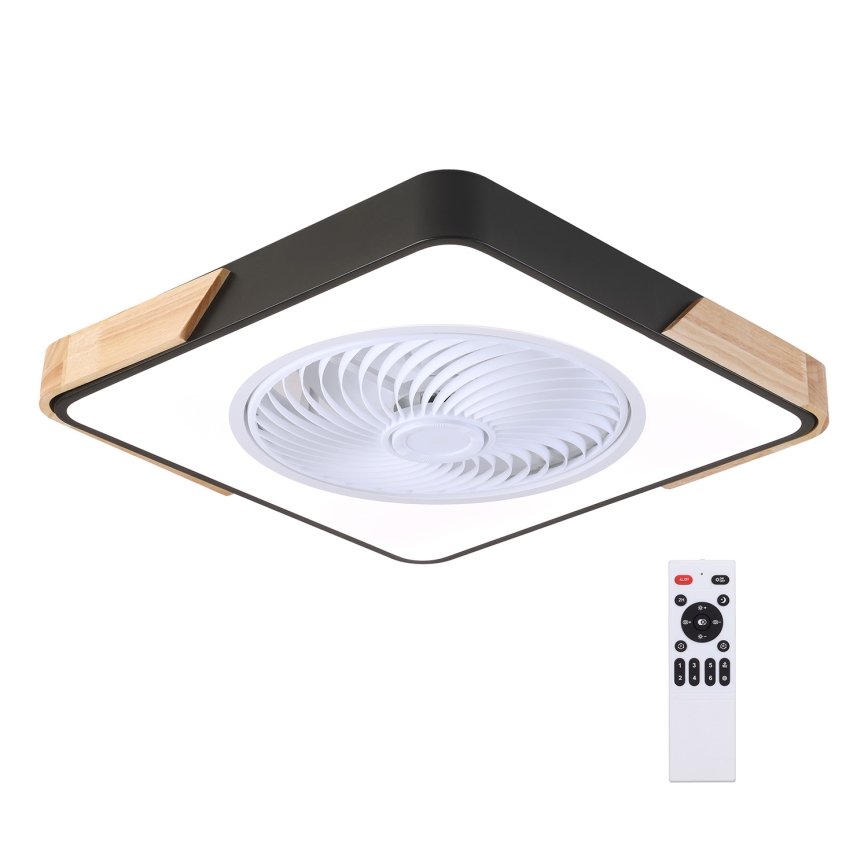 Brilagi - LED Himmennettävä kattovalaisin tuulettimella LED/30W/230V 3000-6500K musta/tammi + kauko-ohjaus