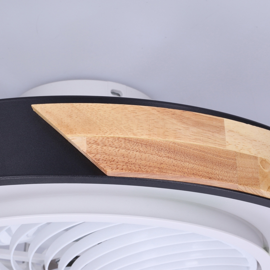 Brilagi - LED Himmennettävä kattovalaisin tuulettimella LED/30W/230V 3000-6500K musta/tammi + kauko-ohjaus