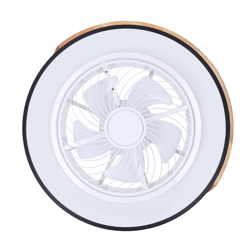 Brilagi - LED Himmennettävä kattovalaisin tuulettimella LED/30W/230V 3000-6500K musta/tammi + kauko-ohjaus