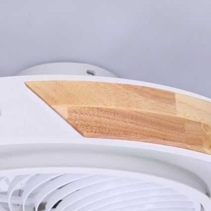Brilagi - LED Himmennettävä kattovalaisin tuulettimella LED/30W/230V 3000-6500K valkoinen/tammi + kauko-ohjaus