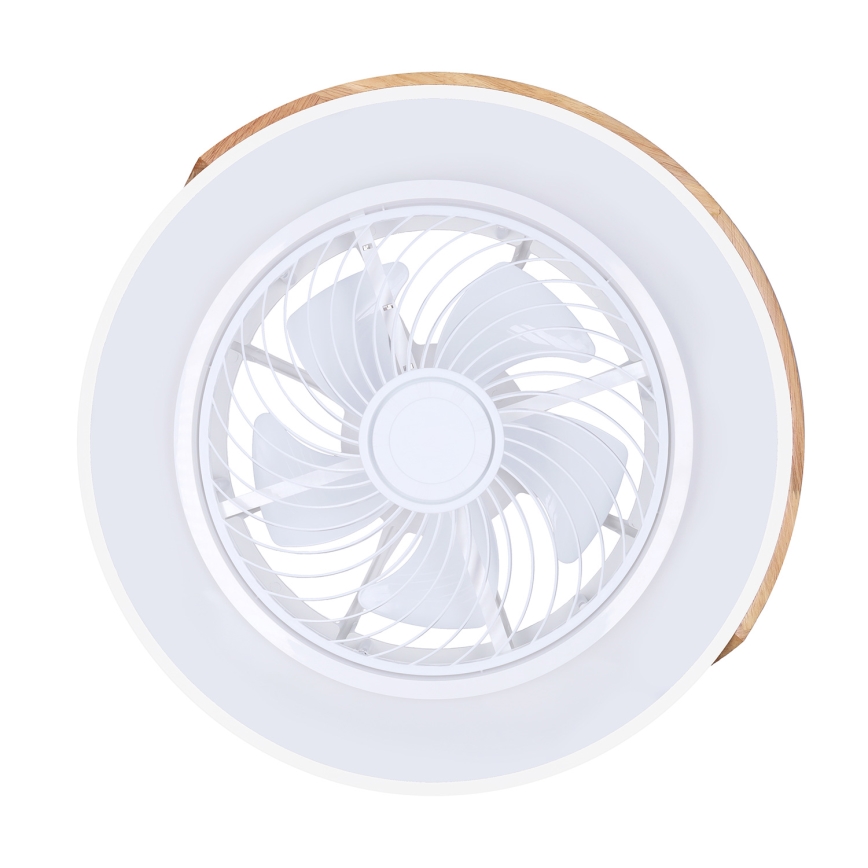 Brilagi - LED Himmennettävä kattovalaisin tuulettimella LED/30W/230V 3000-6500K valkoinen/tammi + kauko-ohjaus