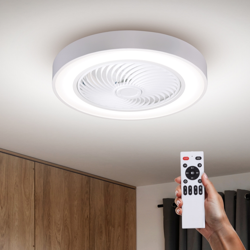 Brilagi - LED Himmennettävä kattovalaisin tuulettimella LED/30W/230V 3000-6500K valkoinen + kauko-ohjaus